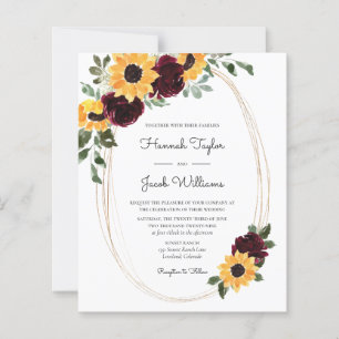 Budget Russe Tournesol & Faire-part de mariage Ros