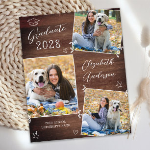 Budget Rustic 3 Photo Mignonne Faire-part de gradu