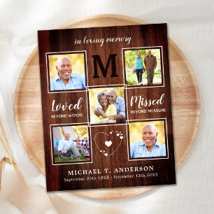 Budget Rustic 5 Photo Collage Merci funéraire