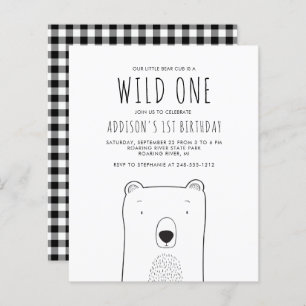Budget Rustic Bear Wild Un 1er anniversaire Invita