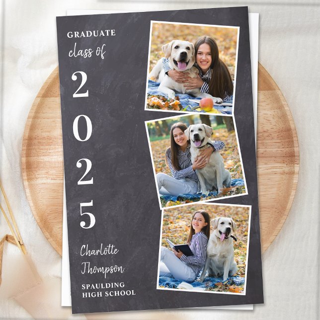 Budget Rustic Chalkboard Photo Collage Graduation (Créateur téléchargé)