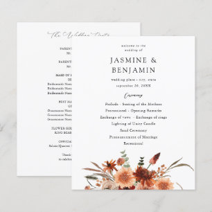 Budget Rustic Earth Florals Programme de mariage
