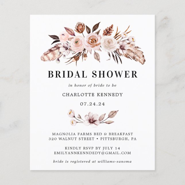 Budget Rustic Earth-tone Boho Fête des mariées (Devant)