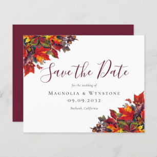 BUDGET Rustic Fall Leaves Enregistrer la date