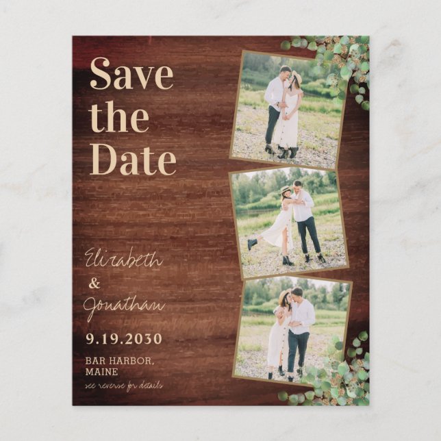 Budget Rustic Foliage Photo QR Code Enregistrer la (Devant)