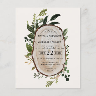 budget Rustic Foliing Ferme Faire-part de mariage