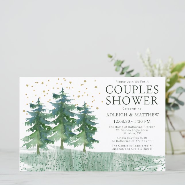 Budget Rustic Forest Aquarelle Couples Douche (Debout devant)
