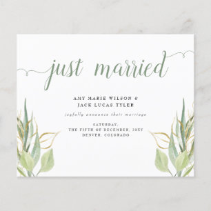 Budget Rustic Green Botanical Mariage Faire-part