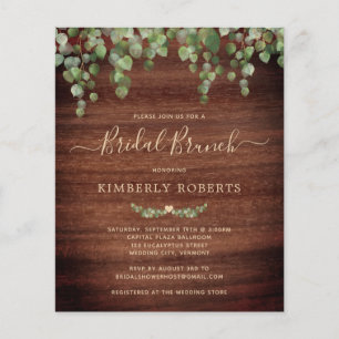 Budget Rustic Green Bridal Brunch Invitation