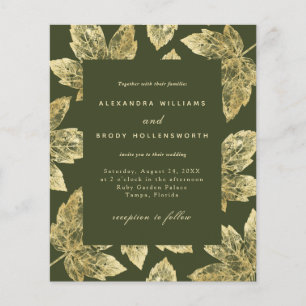 Budget Rustic Green et Gold Feuilles mariage Invit