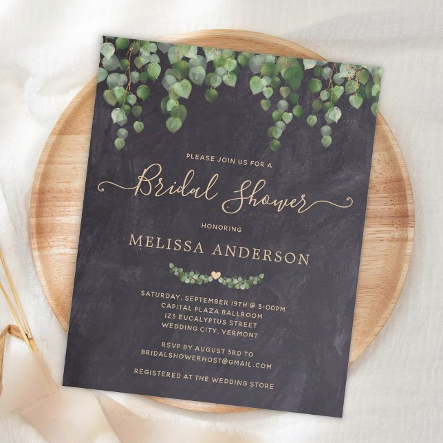 Budget Rustic Green Invitation à la douche nuptial (Créateur téléchargé)