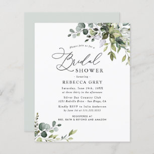 Budget Rustic Green Invitation à la douche nuptial