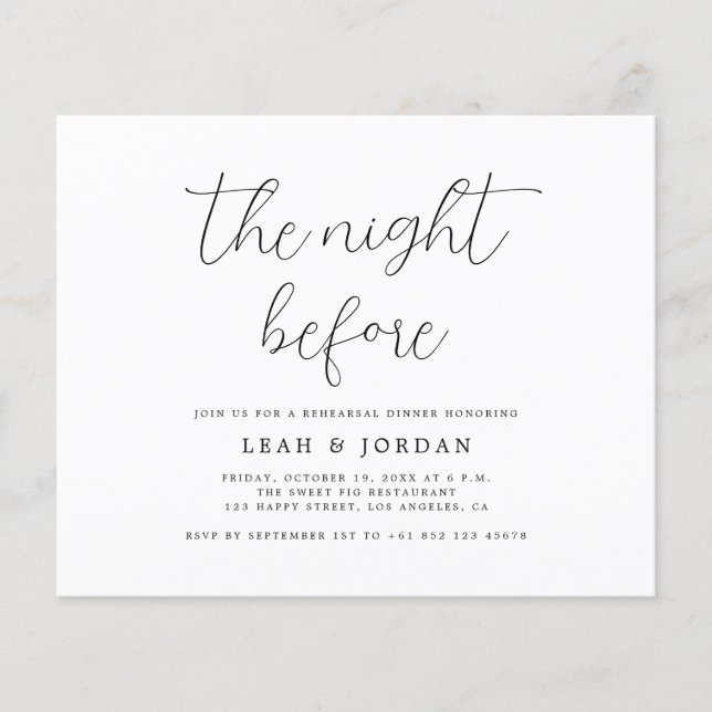 Budget Rustic La Nuit Avant Le Dîner De Répétition (Devant)