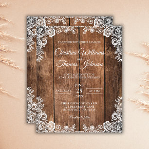 Budget Rustic Mariage campagnard dentelle en bois
