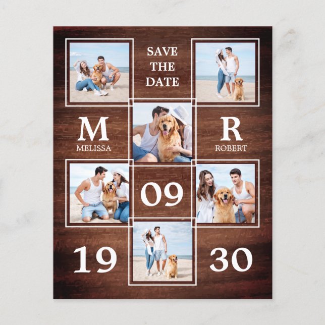 Budget Rustic Mariage Photo Collage Enregistrer La (Devant)