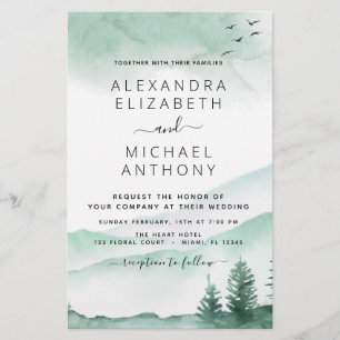 Budget Rustic Mountains Forest Faire-part de maria