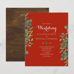 Budget Rustic Noël Mariage Invitations d'hiver