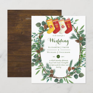 Budget Rustic Noël Mariage Invitations d'hiver