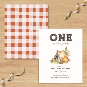 Budget Rustic One Happy Camper 1er Invitation d'an