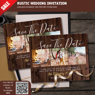 Budget Rustic Photo Collage Enregistrer Les Dates