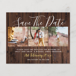 Budget Rustic Photo Collage Enregistrer Les Dates 