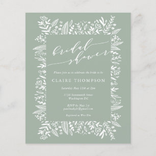 Budget Rustic Sage Floral Line Fête des mariées d'