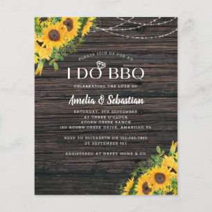 BUDGET Rustic Sunflower Engagement Invitation