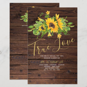 Budget Rustic Sunflower Mariage en bois invite A9