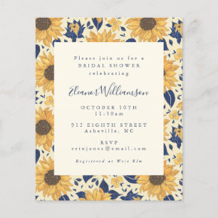 Budget Rustic Sunflowers Blue Fête des mariées Inv