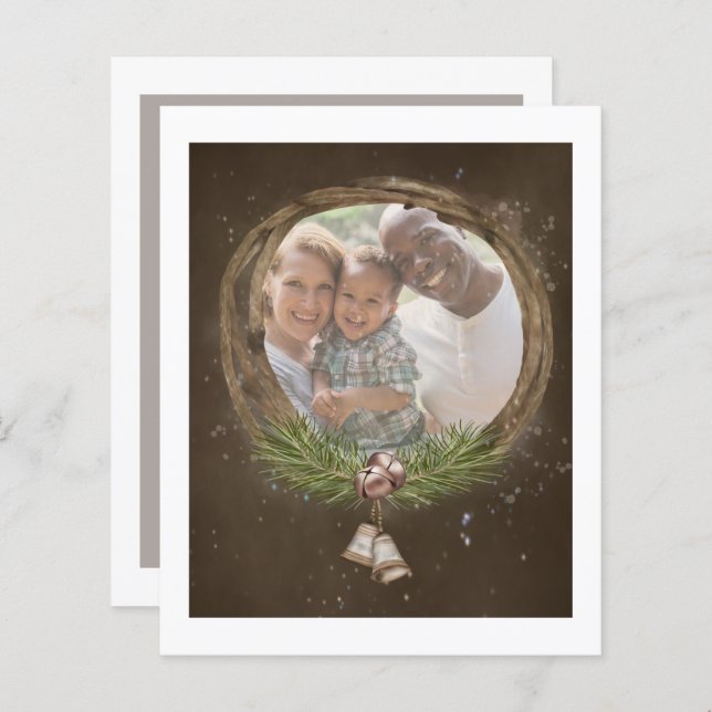 BUDGET Rustic Twig Et Bells Christmas Wreath (Devant / Derrière)
