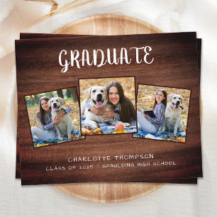 Budget Rustic Wood 3 Faire-part de graduation phot