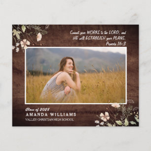 BUDGET Rustic Wood Christian Graduation Verse