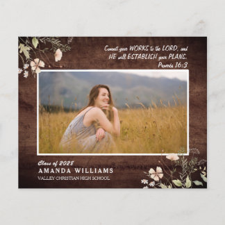 BUDGET Rustic Wood Christian Graduation Verse