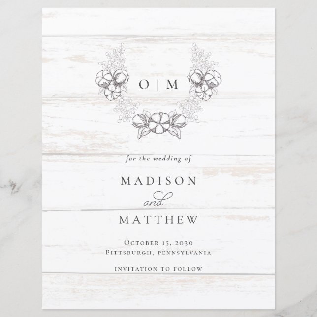 Budget Rustic Wood Southern Cotton Enregistrer la  (Devant)