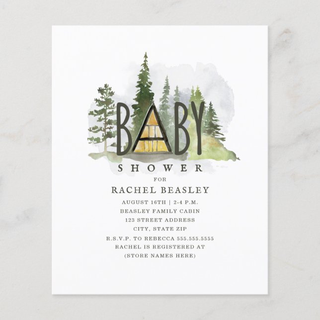 Budget Rustic Woodland Cabine Baby shower (Devant)