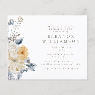 Budget Rustique Bleu Jaune Fête des mariées Floral