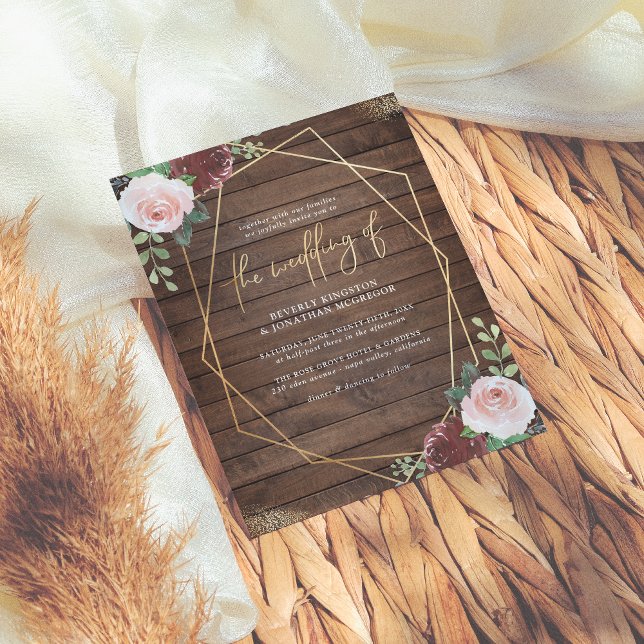 Budget Rustique Bois Bourgogne & Mariage géométriq (Créateur téléchargé)