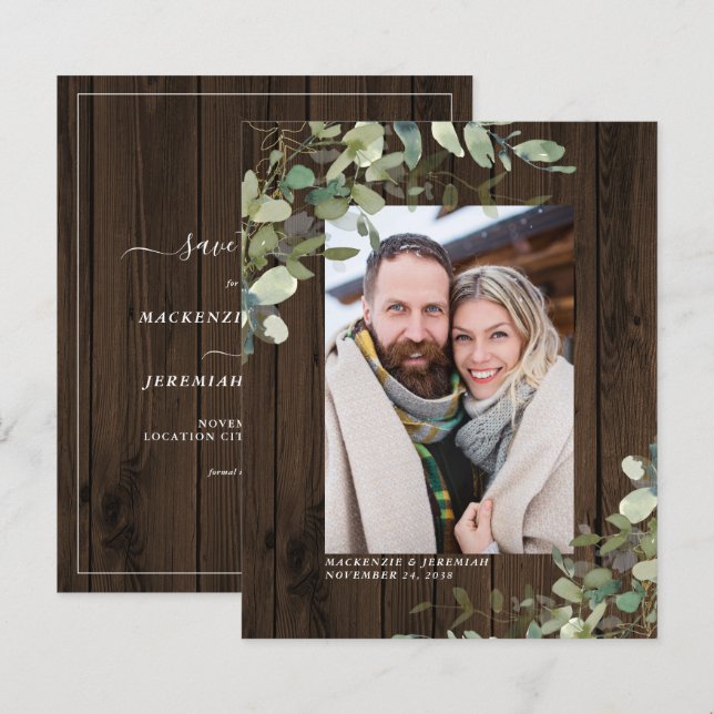 Budget Rustique Bois Eucalyptus Photo Enregistrer  (Devant / Derrière)