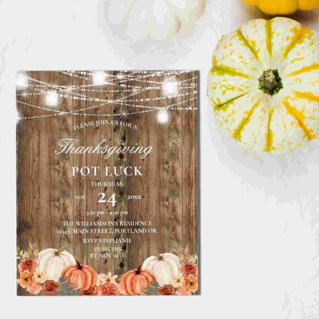Budget Rustique Bois Floral Thanksgiving Pot Chanc (Créateur téléchargé)