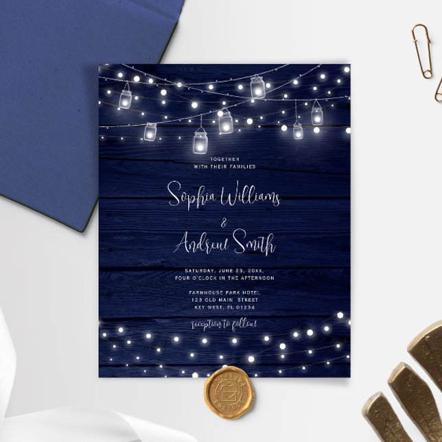 Budget Rustique Bois Mason Faire-part de mariage j (Créateur téléchargé)