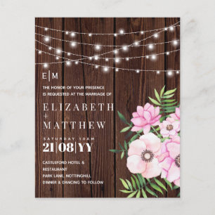 Budget Rustique Bois Rose Fleurs Mariage Invite