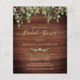 Budget Rustique Bois vert Invitation nuptiale