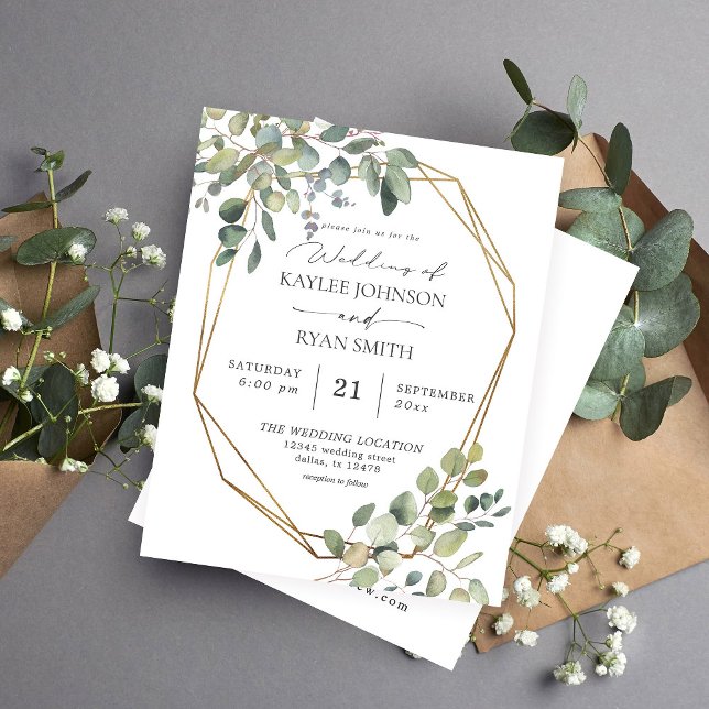 Budget Rustique Eucalyptus & Gold Frame Mariage (Créateur téléchargé)
