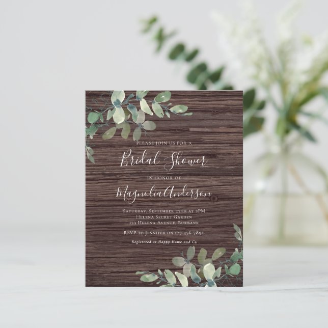 BUDGET Rustique Eucalyptus nuptiale invitation à l (Debout devant)
