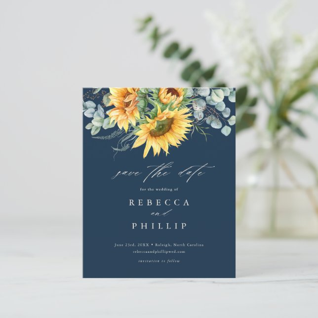 Budget Rustique Faire-Part de Mariage Tournesol (Debout devant)