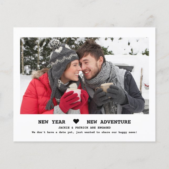 Budget Rustique Fiançailles photo Faire-part (Devant)