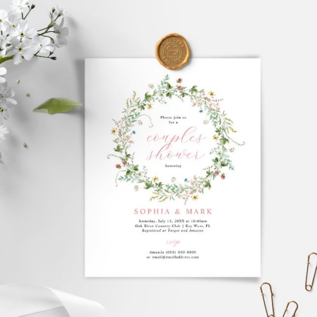 Budget Rustique Fleur sauvage Couples Douche Invit (Créateur téléchargé)
