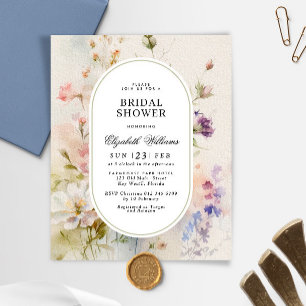 Budget Rustique Fleur sauvage nuptiale Invitation