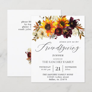 Budget Rustique Invitation Fleurs de Tournesol pou