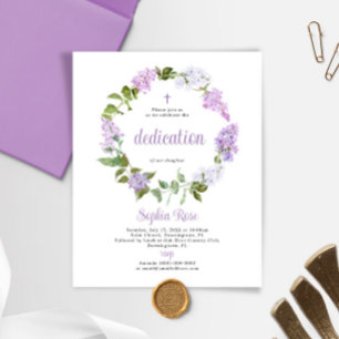 Budget Rustique Lilac Fleurs Dedication Invitation